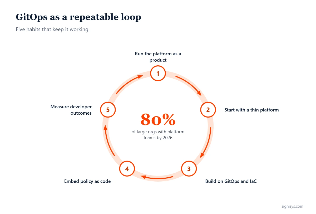 GitOps, IaC and Platform as Product: five priorities and key numbers (80%, 40-50%, 30%)